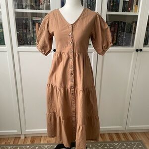 Little cottonwood Button-Down Tan Dress